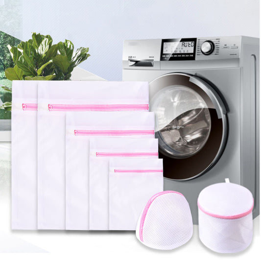 7Pcs Laundry Bags Pink Zipper Fine Mesh Clothes Protection Laundry Bag For Washing Machine Dirty Clothes Storage Washing Bag Set