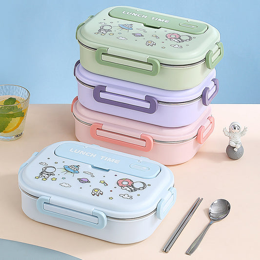 Cartoon cute sealed 316 stainless steel compartment insulation lunch box lunch box