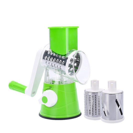 5-in-1 Cheese Grater: Gourmet, Rotary with Hand Crank, 10 Blades (3 Blades-C), for Cheese & Vegetable Slicing.